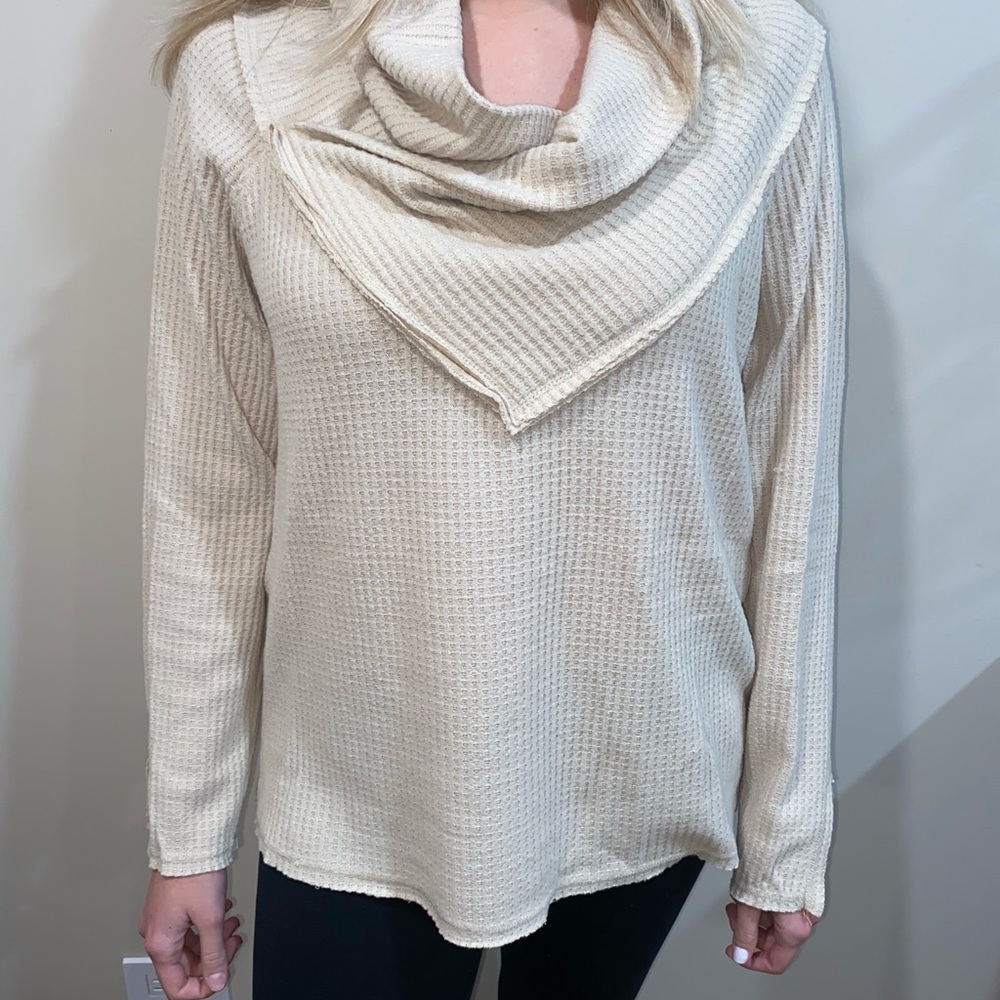 Democracy waffle knit top